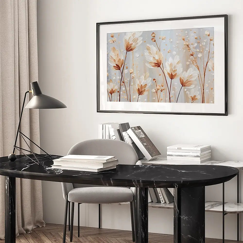 White Wild Grass Framed Art Print White Wild Grass Framed Art Print wall art product Gina Kelly - Independent