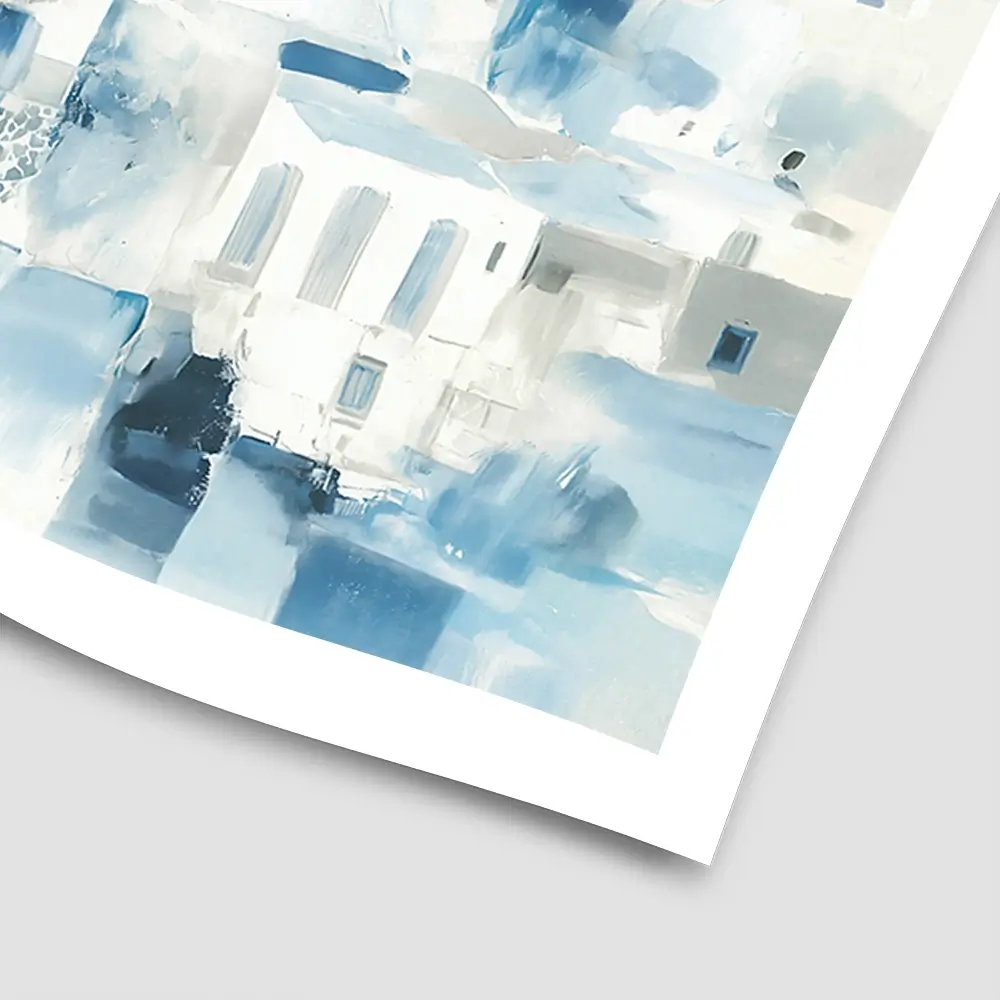 Whitewashed Coastal Village Square Art Print Whitewashed Coastal Village Square Art Print wall art product Chromatic Storm Studio