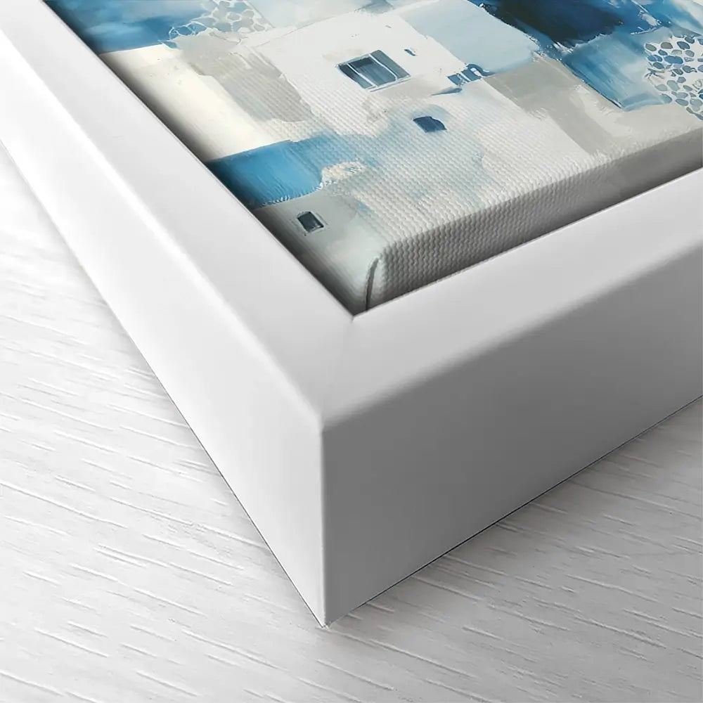 Whitewashed Coastal Village Square Canvas Print Whitewashed Coastal Village Square Canvas Print wall art product Chromatic Storm Studio
