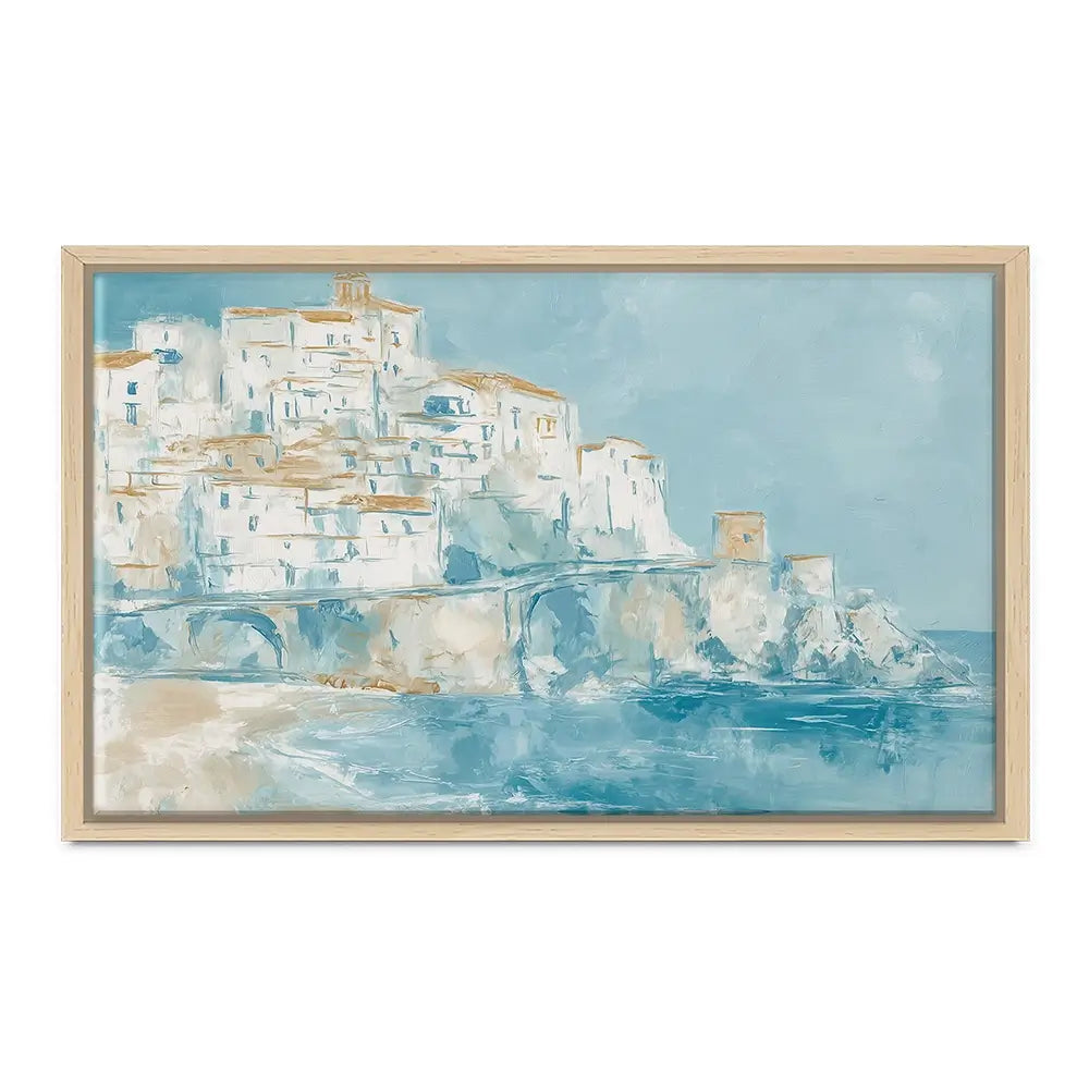 Whitewashed Town Above Tide Canvas Print Whitewashed Town Above Tide Canvas Print wall art product Chromatic Storm Studio