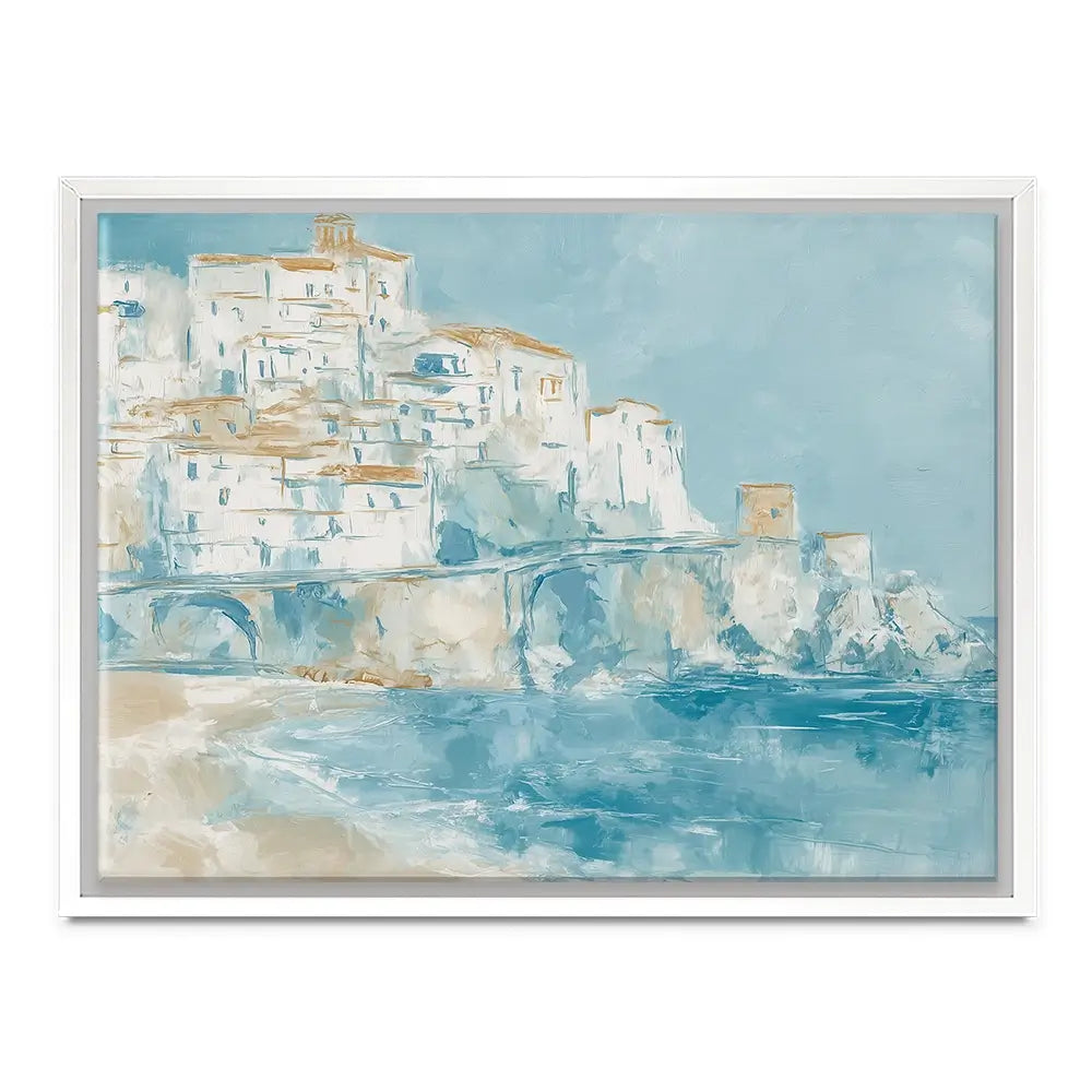 Whitewashed Town Above Tide Canvas Print Whitewashed Town Above Tide Canvas Print wall art product Chromatic Storm Studio