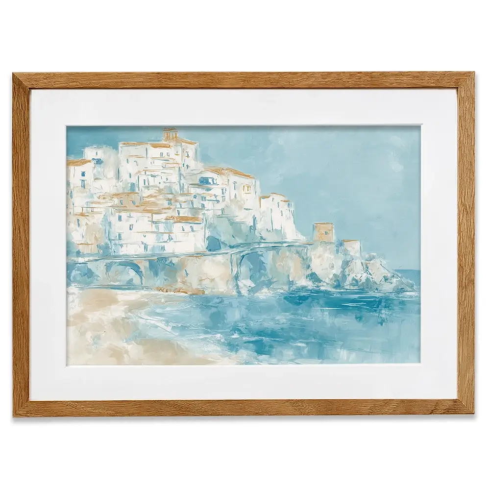 Whitewashed Town Above Tide Framed Art Print Whitewashed Town Above Tide Framed Art Print wall art product Chromatic Storm Studio