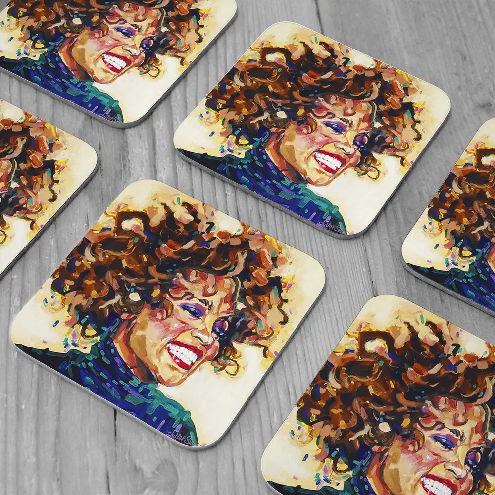 Whitney Houston I Wanna Dance Coaster Set Whitney Houston I Wanna Dance Coaster Set wall art product Juliet Stockton
