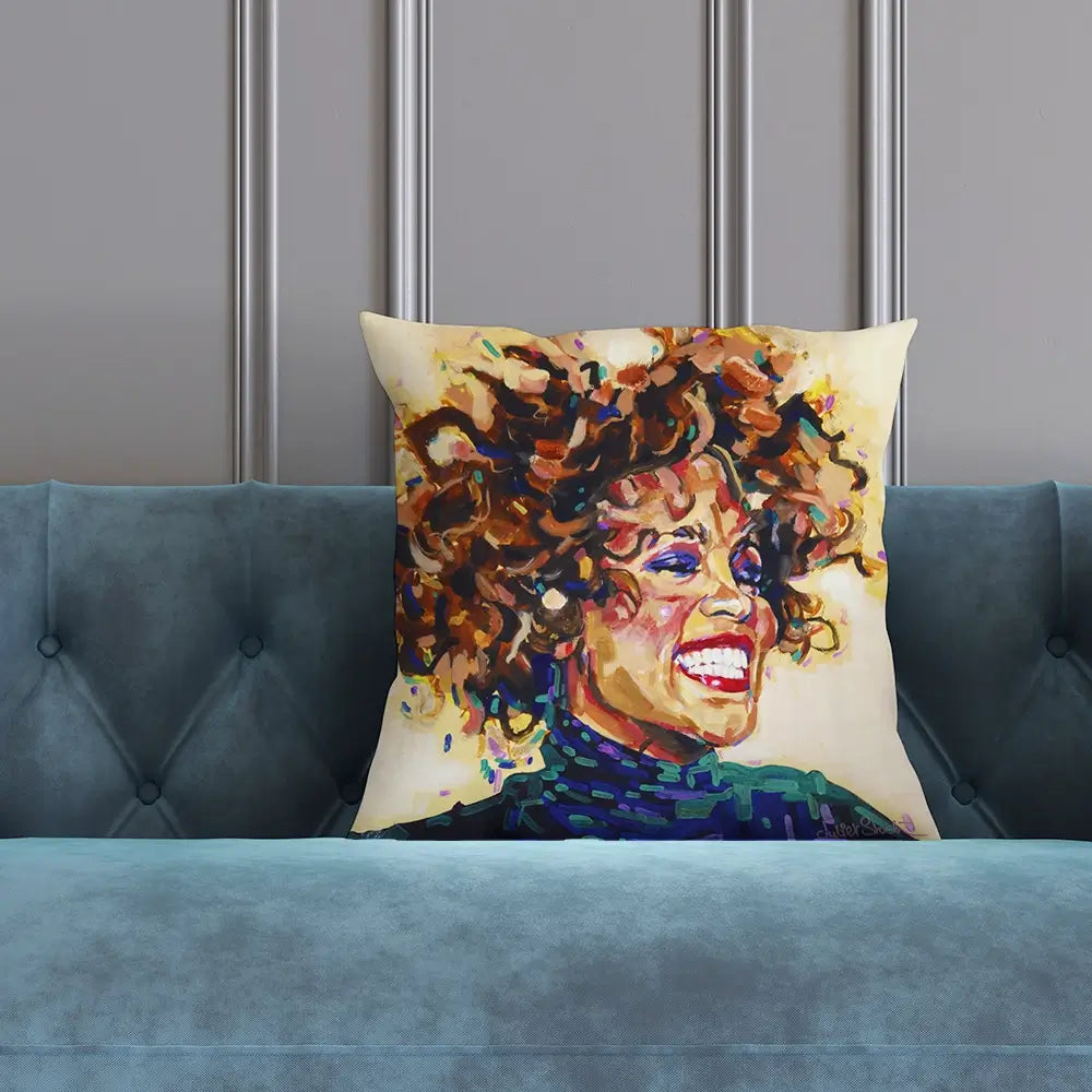 Whitney Houston I Wanna Dance Cushion Whitney Houston I Wanna Dance Cushion wall art product Juliet Stockton
