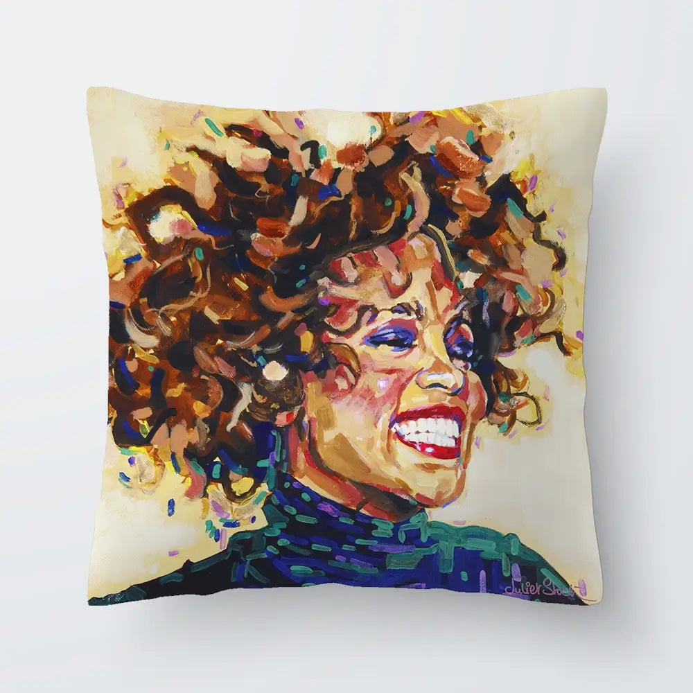 Whitney Houston I Wanna Dance Cushion Whitney Houston I Wanna Dance Cushion wall art product Juliet Stockton