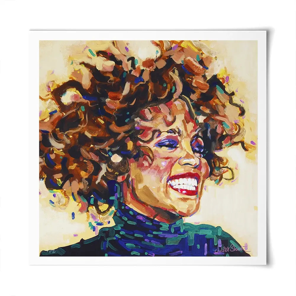 Whitney Houston I Wanna Dance Square Art Print Whitney Houston I Wanna Dance Square Art Print wall art product Juliet Stockton