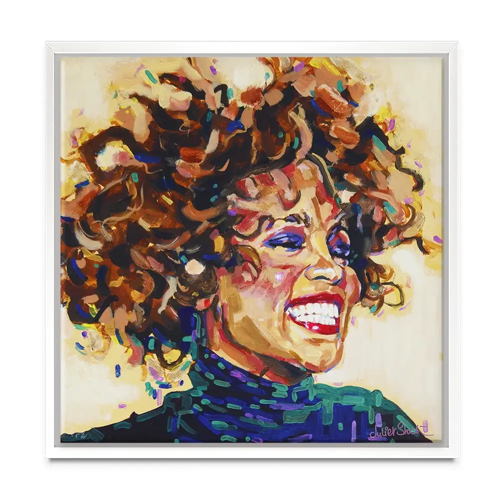 Whitney Houston I Wanna Dance Square Canvas Print Whitney Houston I Wanna Dance Square Canvas Print wall art product Juliet Stockton