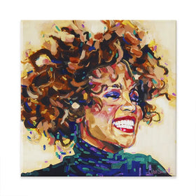 Whitney Houston I Wanna Dance Square Canvas Print Whitney Houston I Wanna Dance Square Canvas Print wall art product Juliet Stockton