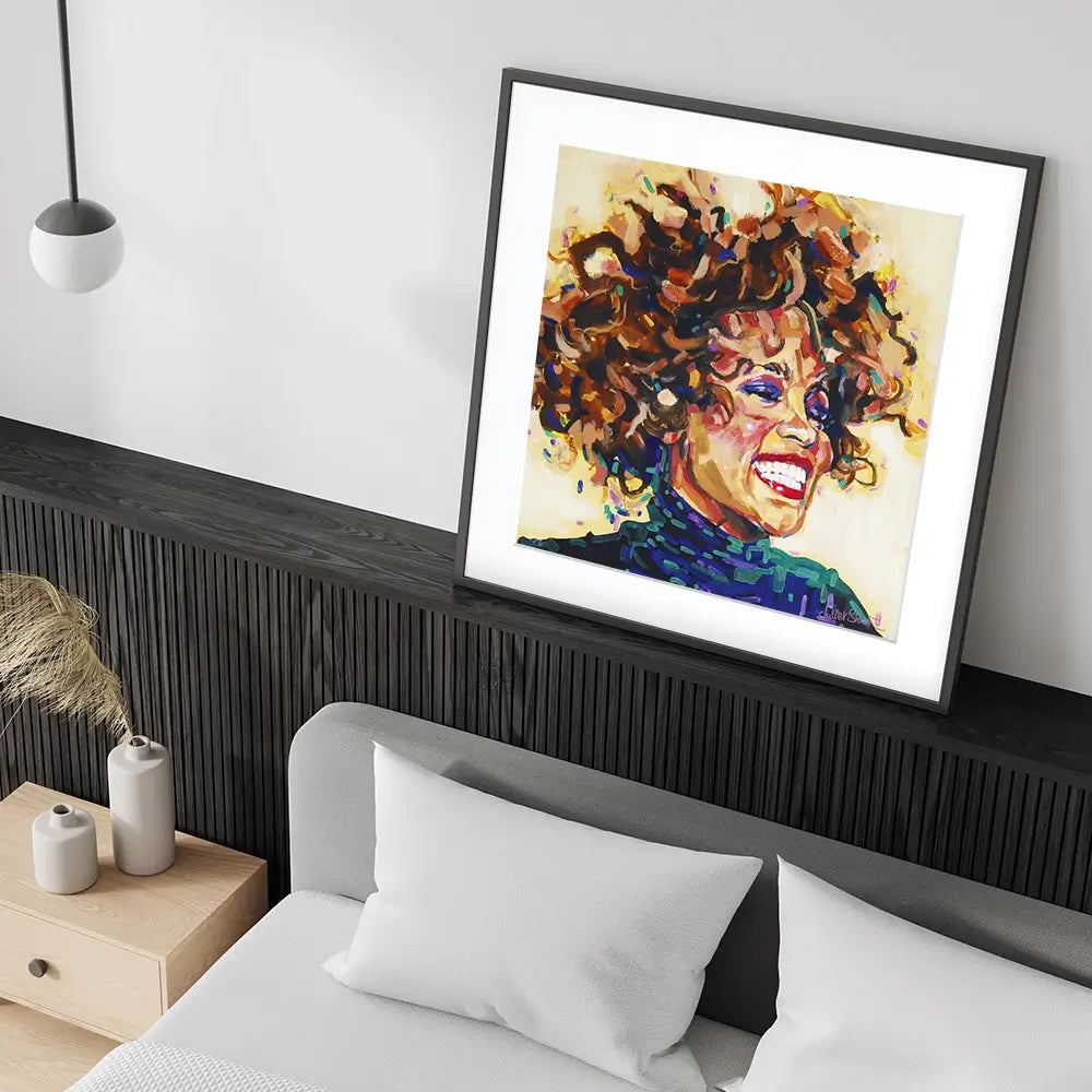 Whitney Houston I Wanna Dance Square Framed Art Print Whitney Houston I Wanna Dance Square Framed Art Print wall art product Juliet Stockton