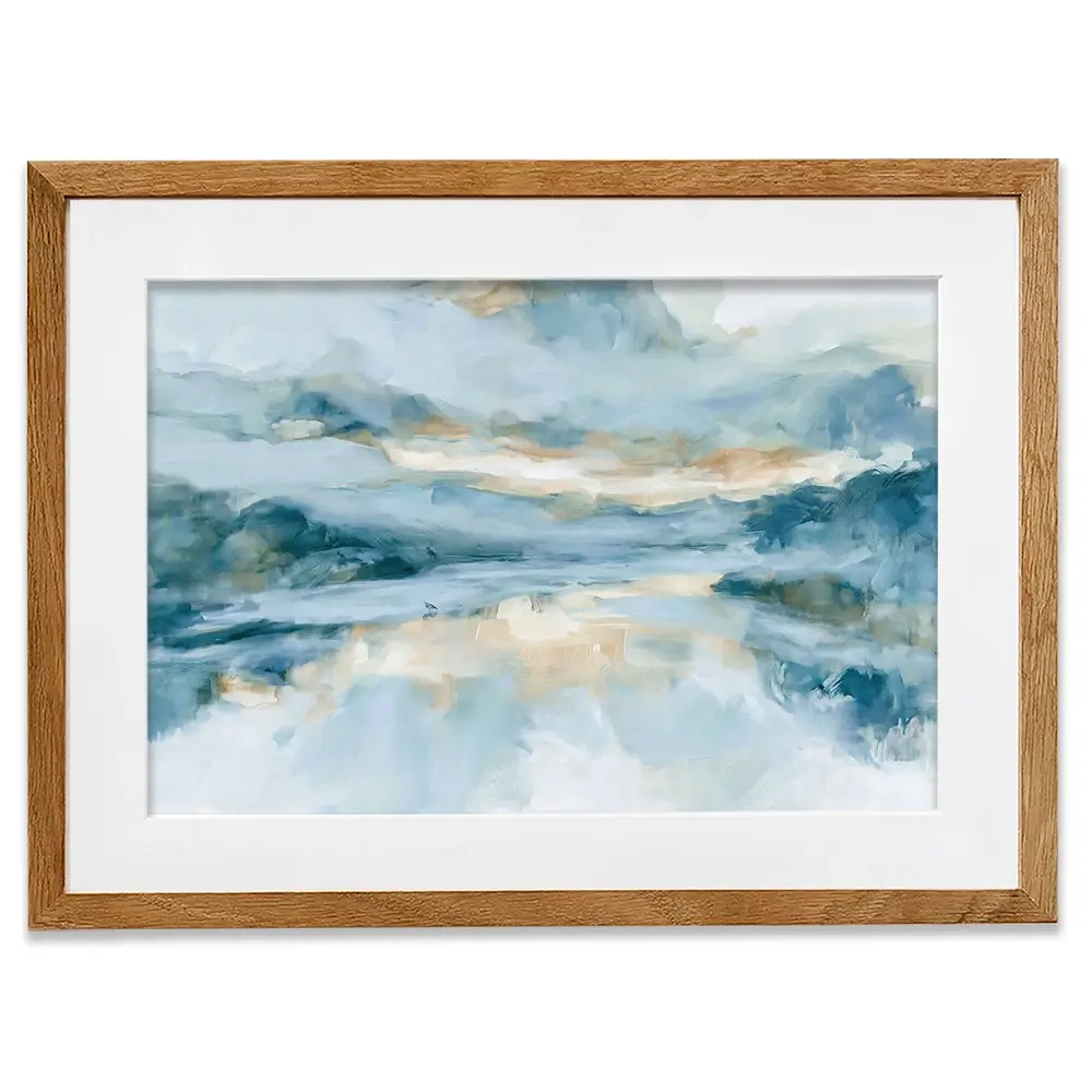 Wide Abstract Sea Horizon Framed Art Print Wide Abstract Sea Horizon Framed Art Print wall art product Chromatic Storm Studio