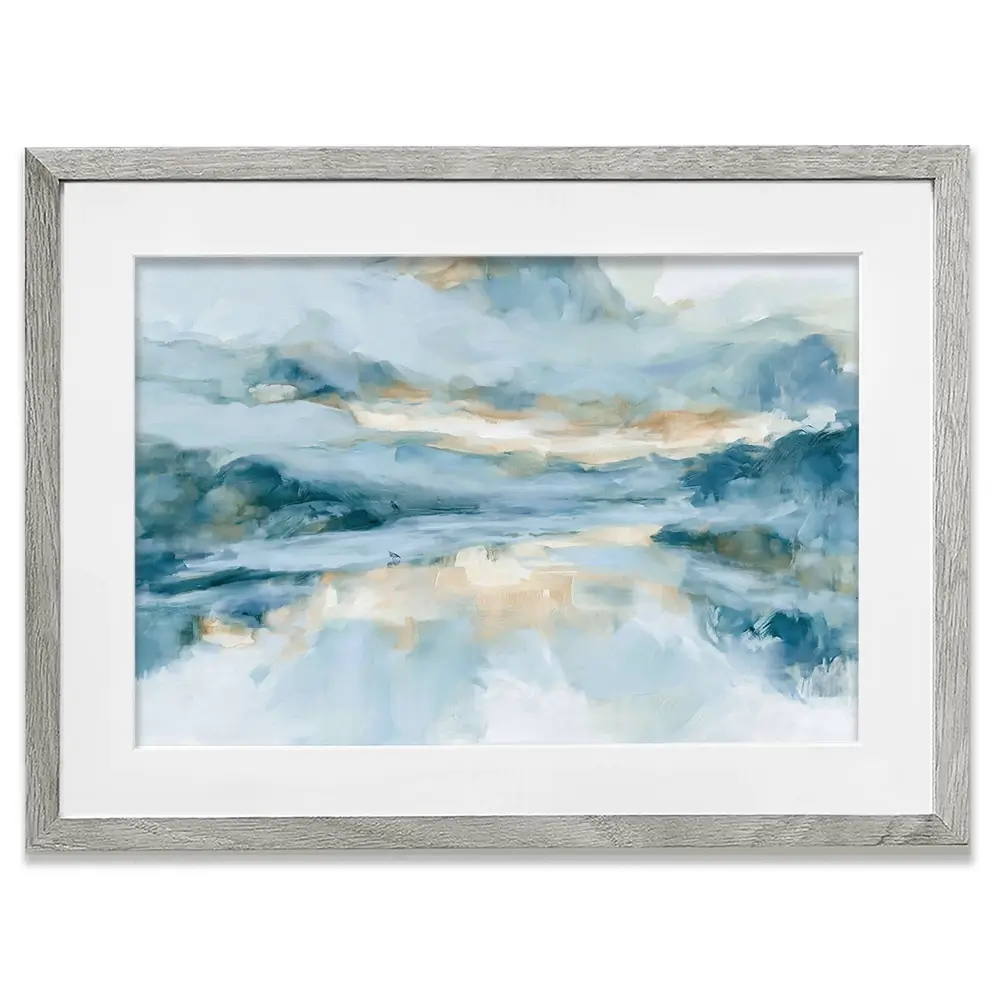 Wide Abstract Sea Horizon Framed Art Print Wide Abstract Sea Horizon Framed Art Print wall art product Chromatic Storm Studio