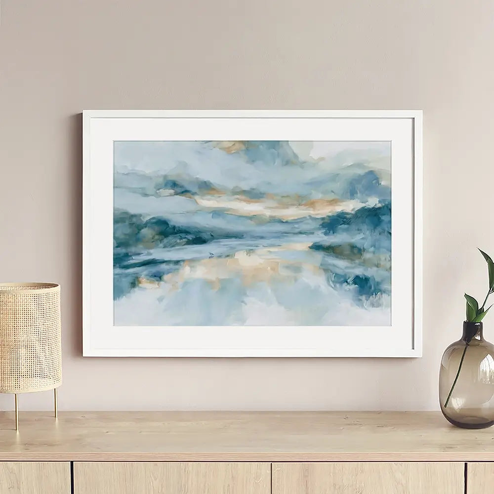 Wide Abstract Sea Horizon Framed Art Print Wide Abstract Sea Horizon Framed Art Print wall art product Chromatic Storm Studio