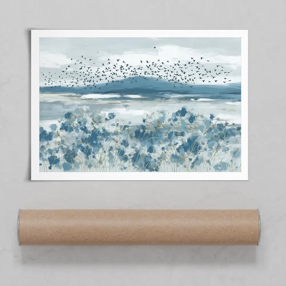 Wide Flock Wildflower Field Art Print Wide Flock Wildflower Field Art Print wall art product Chromatic Storm Studio