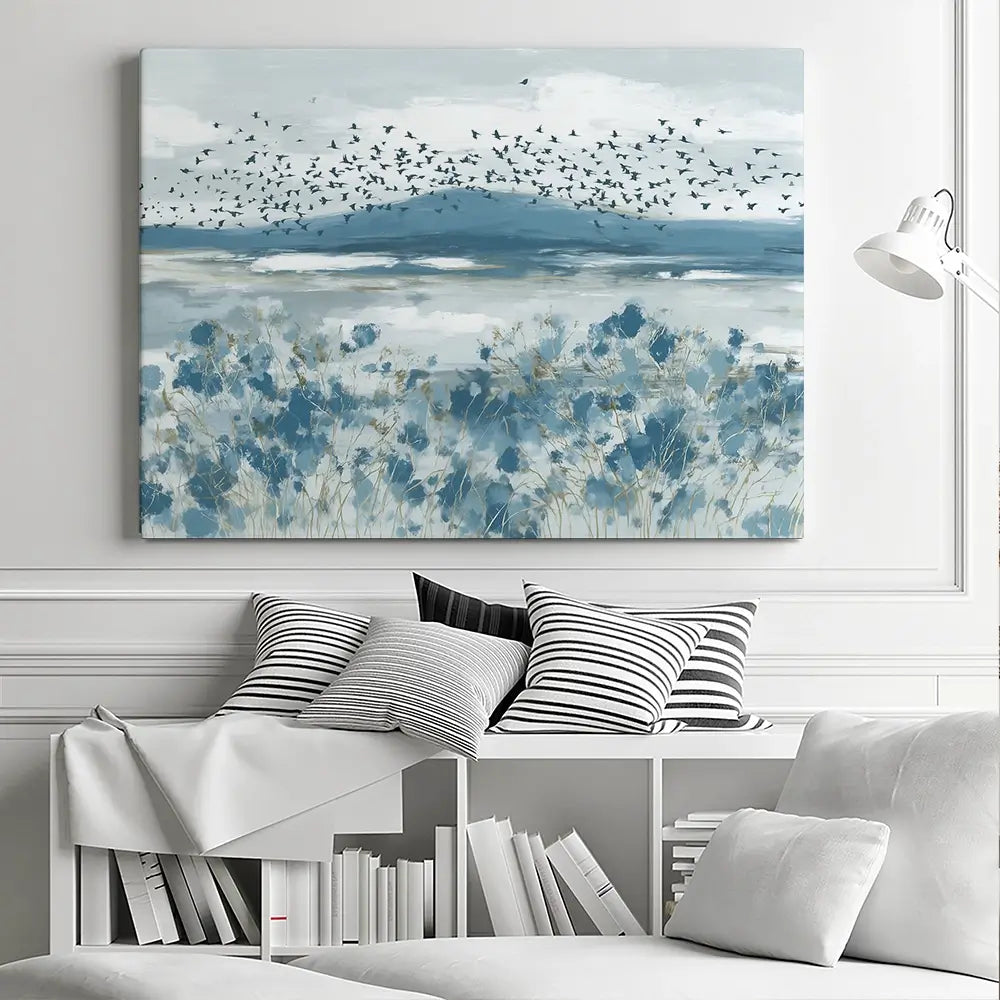 Wide Flock Wildflower Field Canvas Print Wide Flock Wildflower Field Canvas Print wall art product Chromatic Storm Studio