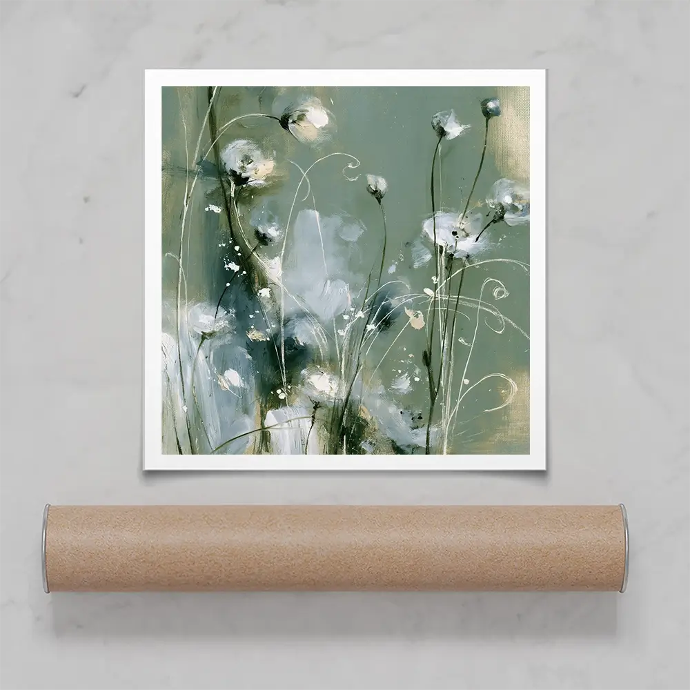 Wild Anemone Stems Square Art Print Wild Anemone Stems Square Art Print wall art product Chromatic Storm Studio