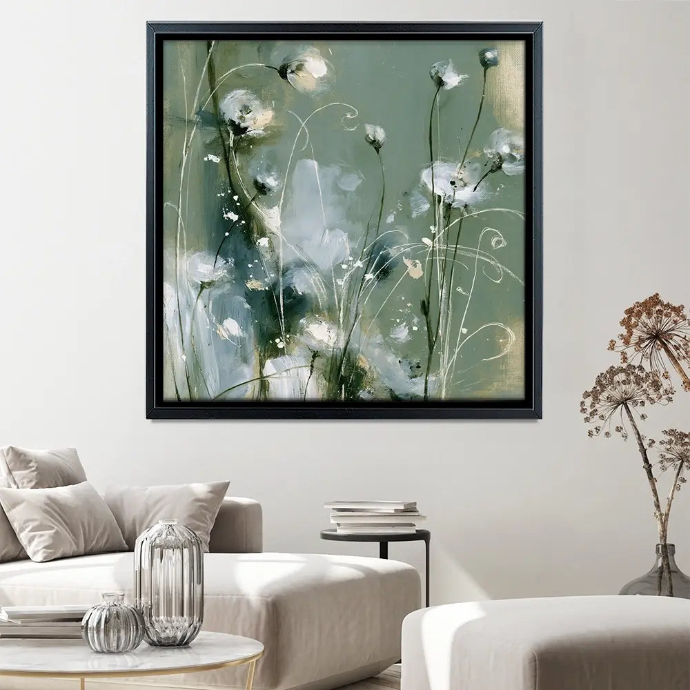 Wild Anemone Stems Square Canvas Print Wild Anemone Stems Square Canvas Print wall art product Chromatic Storm Studio