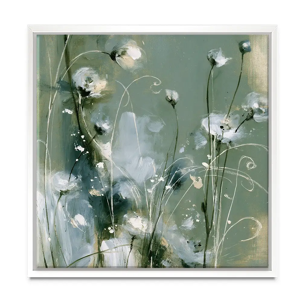 Wild Anemone Stems Square Canvas Print Wild Anemone Stems Square Canvas Print wall art product Chromatic Storm Studio