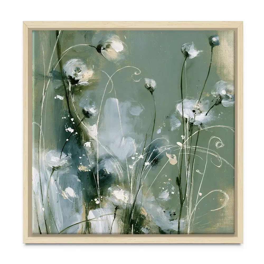 Wild Anemone Stems Square Canvas Print Wild Anemone Stems Square Canvas Print wall art product Chromatic Storm Studio
