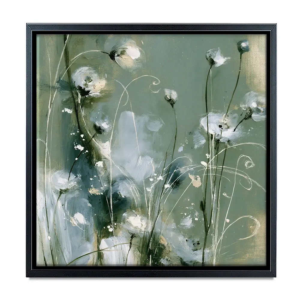 Wild Anemone Stems Square Canvas Print Wild Anemone Stems Square Canvas Print wall art product Chromatic Storm Studio