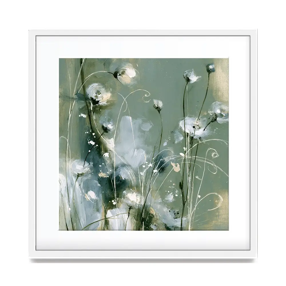 Wild Anemone Stems Square Framed Art Print Wild Anemone Stems Square Framed Art Print wall art product Chromatic Storm Studio
