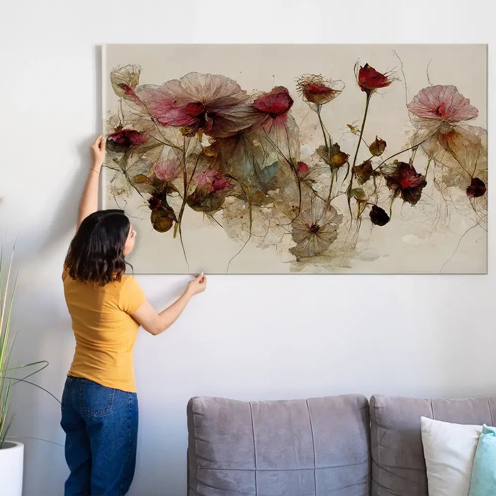 Wild Dry Roses Oversized Canvas Print Wild Dry Roses Oversized Canvas Print wall art product Treechild