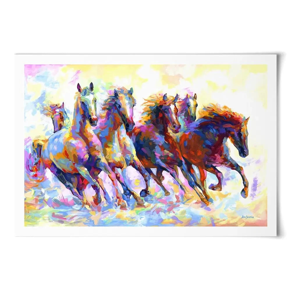 Wild Horses Running Art Print Wild Horses Running Art Print wall art product Leon Devenice