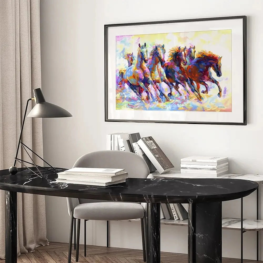 Wild Horses Running Framed Art Print Wild Horses Running Framed Art Print wall art product Leon Devenice