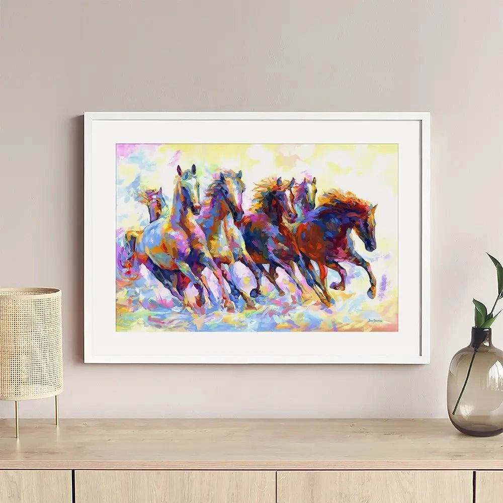 Wild Horses Running Framed Art Print Wild Horses Running Framed Art Print wall art product Leon Devenice