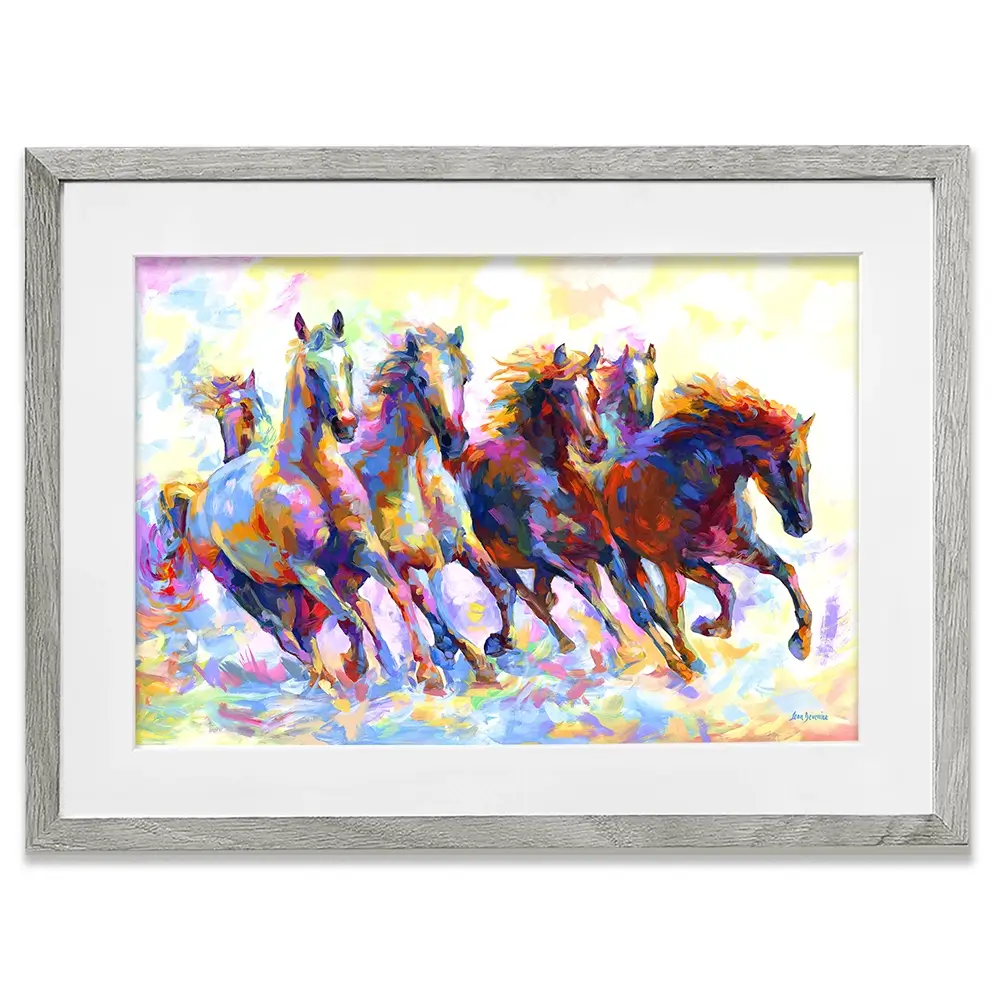 Wild Horses Running Framed Art Print Wild Horses Running Framed Art Print wall art product Leon Devenice