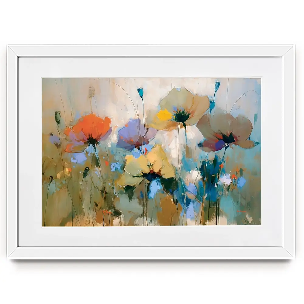 Wildflower Bloom In Dreamy Pastel Tones Framed Art Print Wildflower Bloom In Dreamy Pastel Tones Framed Art Print wall art product Leon Devenice