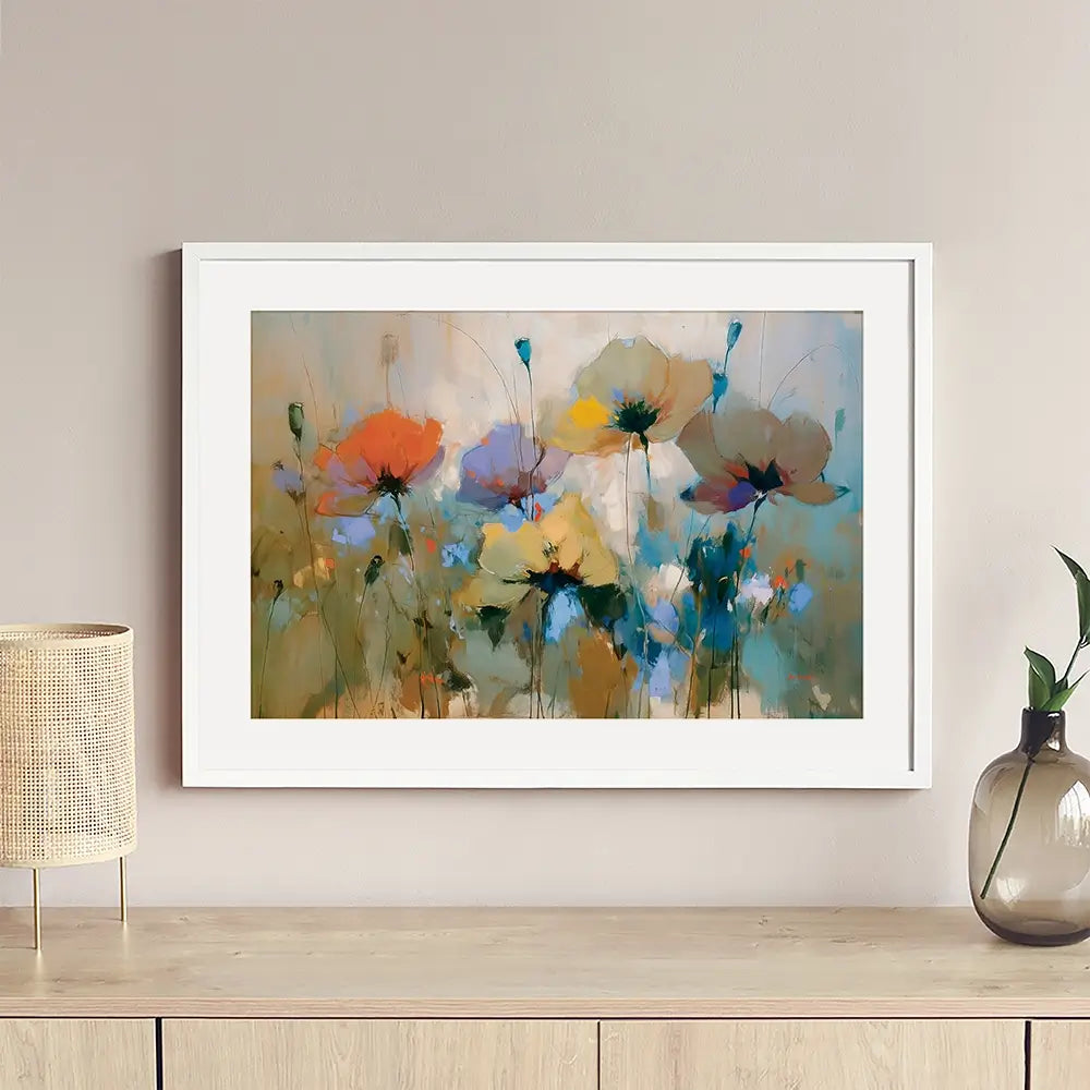Wildflower Bloom In Dreamy Pastel Tones Framed Art Print Wildflower Bloom In Dreamy Pastel Tones Framed Art Print wall art product Leon Devenice