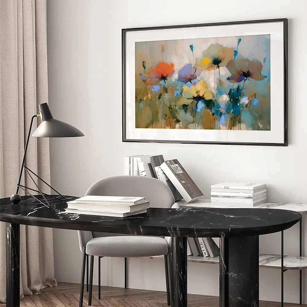 Wildflower Bloom In Dreamy Pastel Tones Framed Art Print Wildflower Bloom In Dreamy Pastel Tones Framed Art Print wall art product Leon Devenice