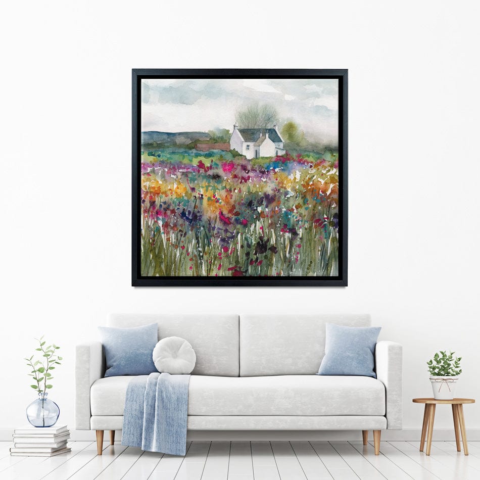 Wildflower Cottage Canvas Print wall art product Carol Robinson