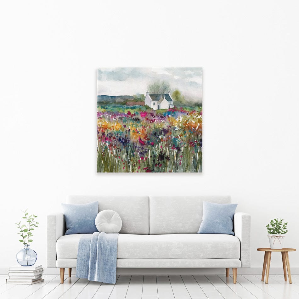 Wildflower Cottage Canvas Print wall art product Carol Robinson
