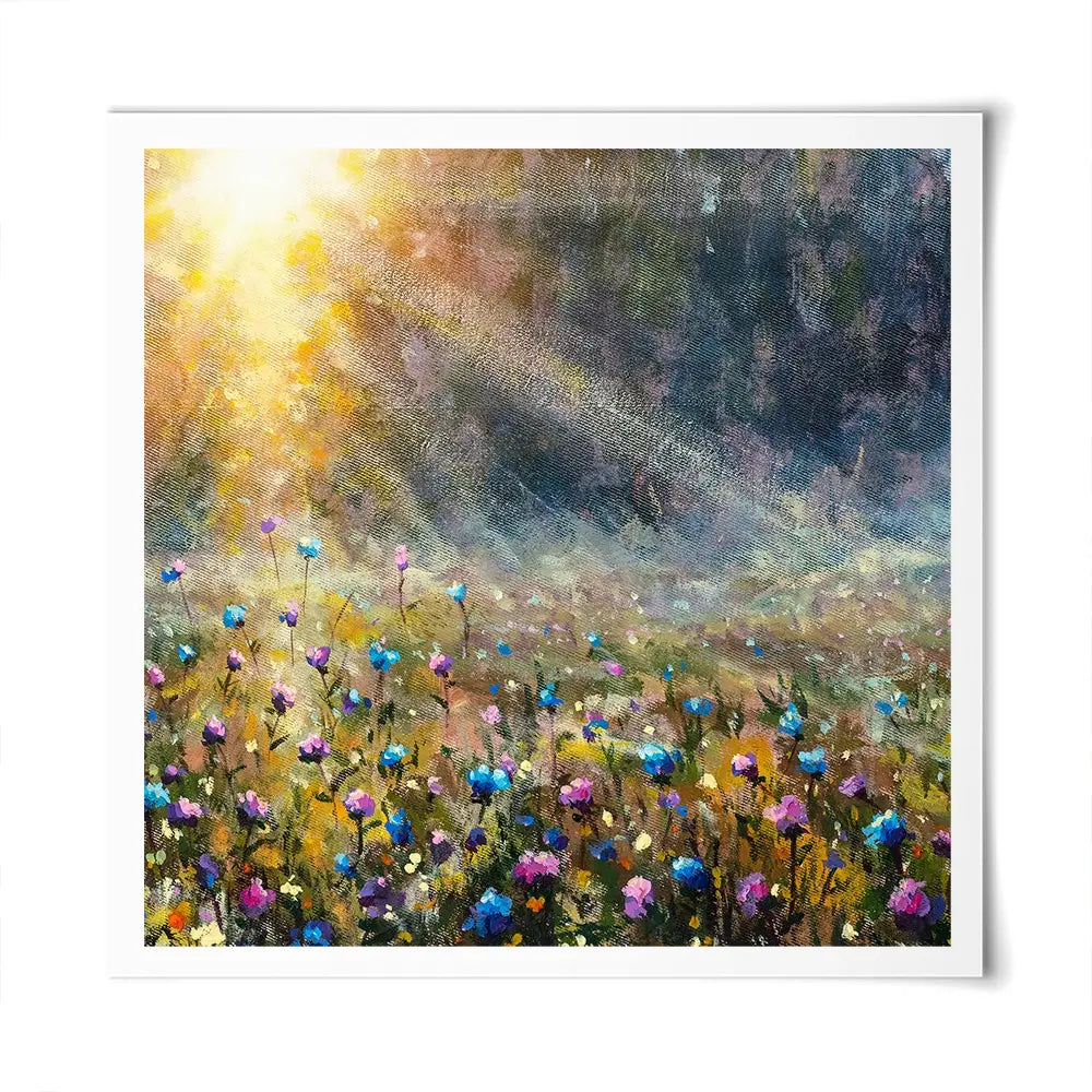 Wildflower Field At Sunrise Square Art Print Wildflower Field At Sunrise Square Art Print wall art product Valery Rybakow / Shutterstock