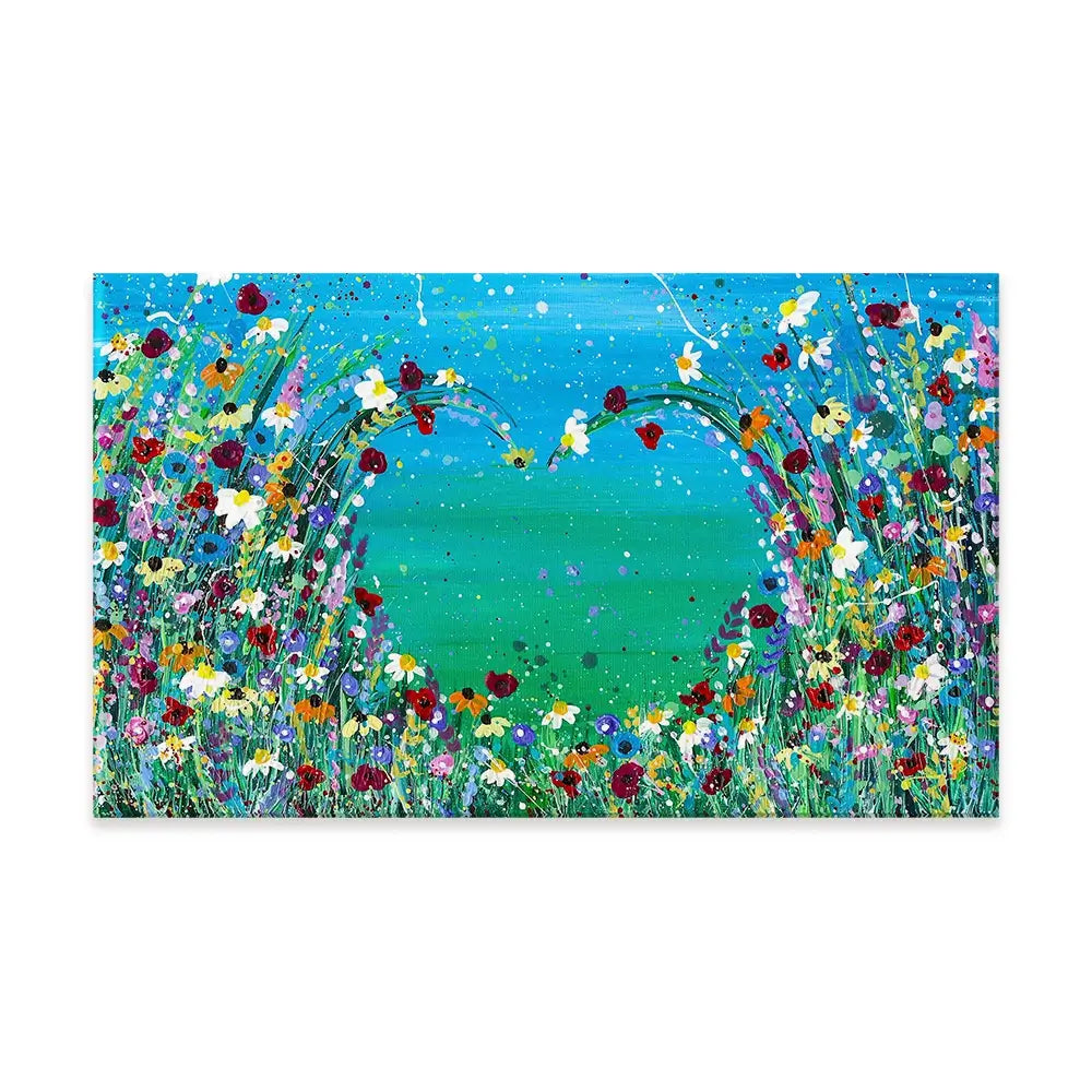 Wildflower Heart Canvas Print Wildflower Heart Canvas Print wall art product Emma LC Art