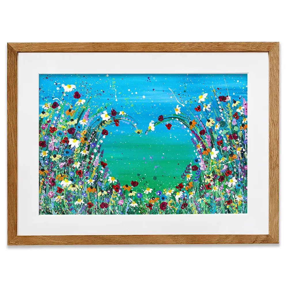 Wildflower Heart Framed Art Print Wildflower Heart Framed Art Print wall art product Emma LC Art