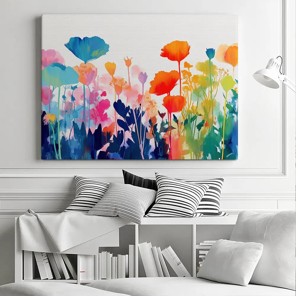 Wildflower Meadow Silhouettes Canvas Print Wildflower Meadow Silhouettes Canvas Print wall art product Chromatic Storm Studio