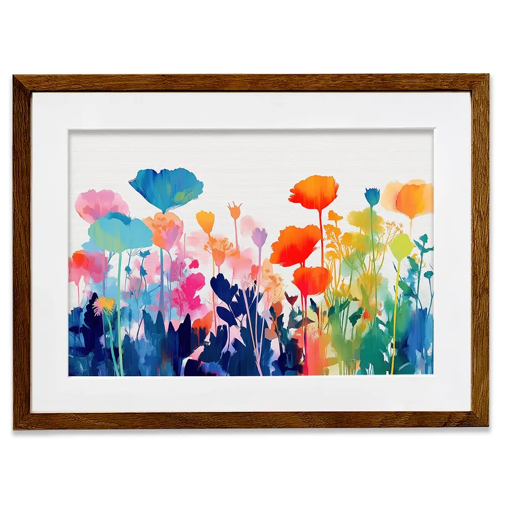 Wildflower Meadow Silhouettes Framed Art Print Wildflower Meadow Silhouettes Framed Art Print wall art product Chromatic Storm Studio