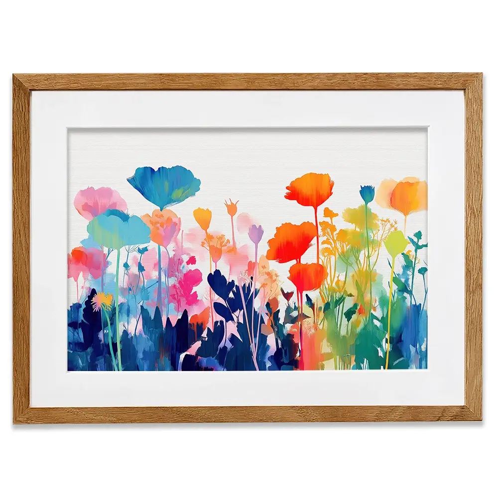 Wildflower Meadow Silhouettes Framed Art Print Wildflower Meadow Silhouettes Framed Art Print wall art product Chromatic Storm Studio