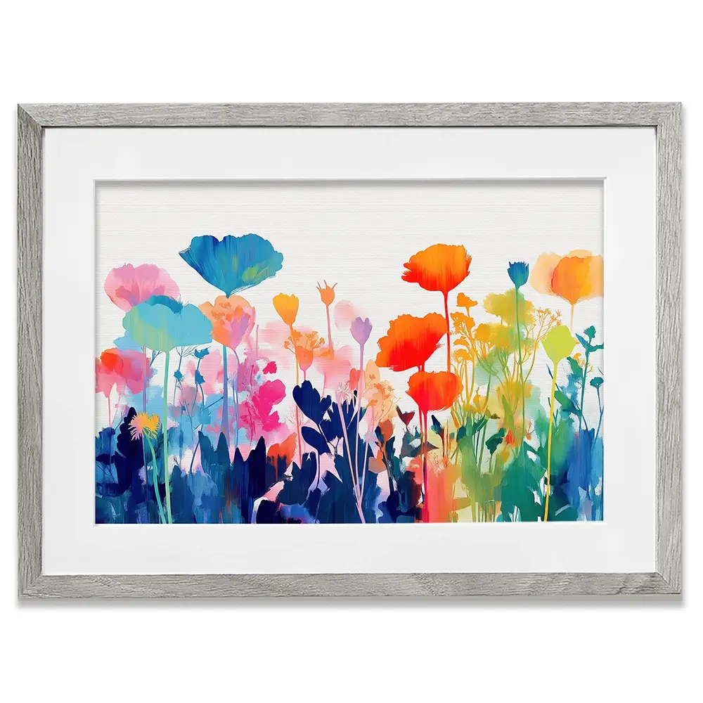 Wildflower Meadow Silhouettes Framed Art Print Wildflower Meadow Silhouettes Framed Art Print wall art product Chromatic Storm Studio