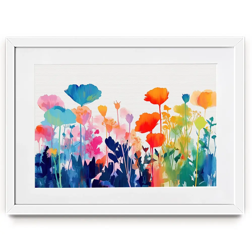 Wildflower Meadow Silhouettes Framed Art Print Wildflower Meadow Silhouettes Framed Art Print wall art product Chromatic Storm Studio
