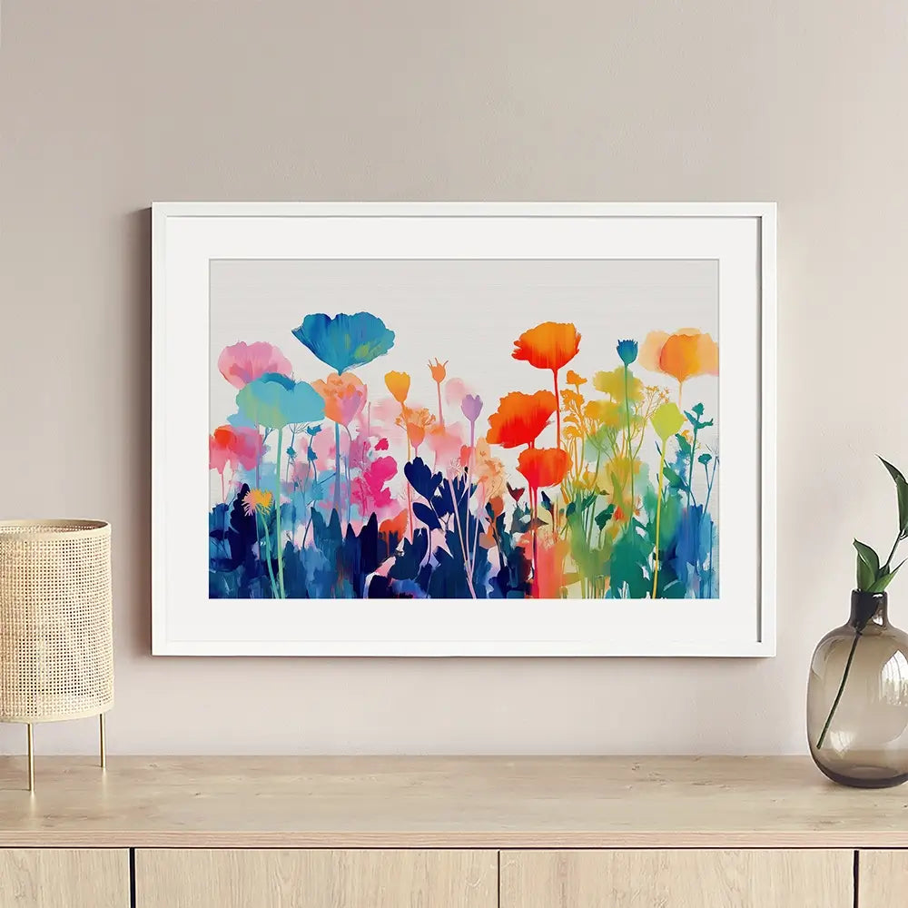 Wildflower Meadow Silhouettes Framed Art Print Wildflower Meadow Silhouettes Framed Art Print wall art product Chromatic Storm Studio