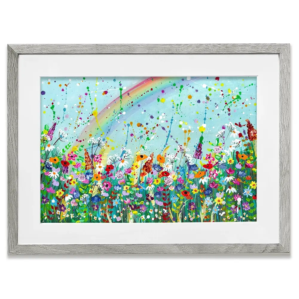 Wildflower Rainbow Framed Art Print Wildflower Rainbow Framed Art Print wall art product Emma LC Art
