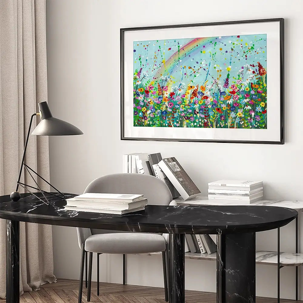 Wildflower Rainbow Framed Art Print Wildflower Rainbow Framed Art Print wall art product Emma LC Art