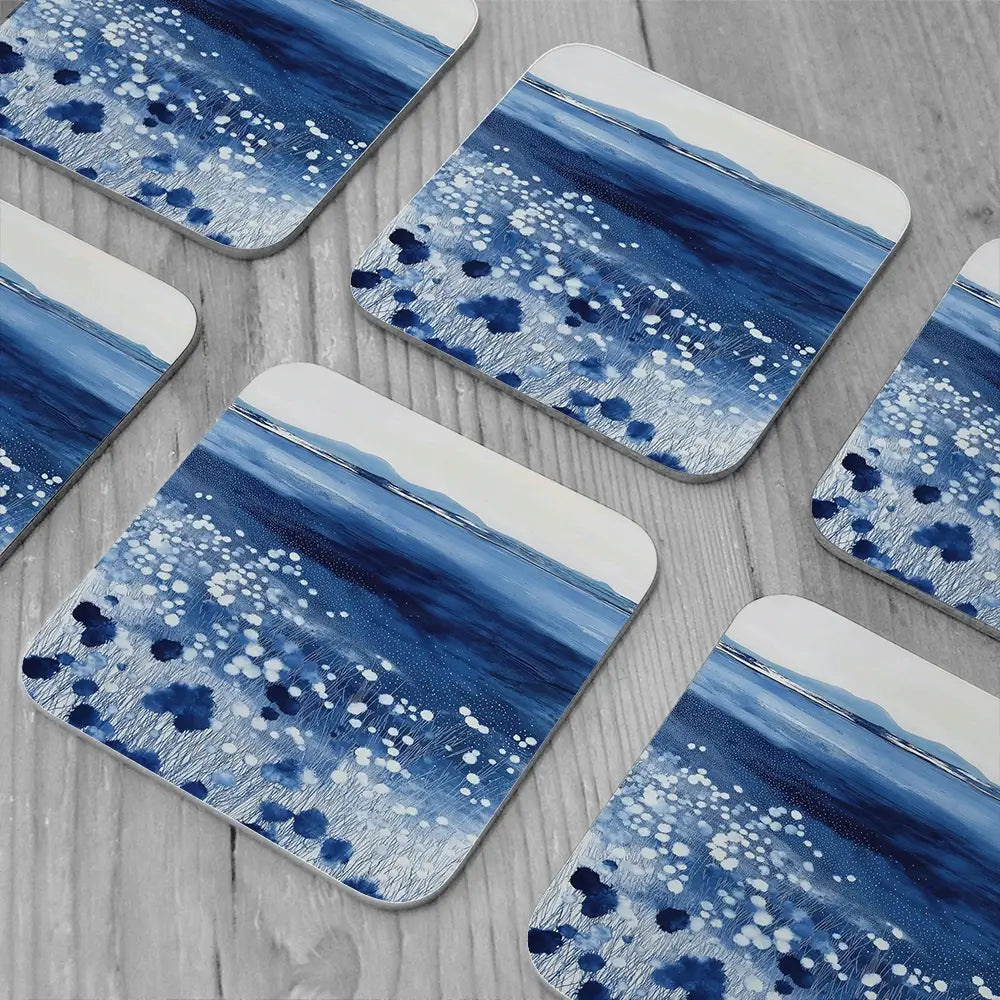 Wildflowers And Distant Mountains Coaster Set Wildflowers And Distant Mountains Coaster Set wall art product Chromatic Storm Studio