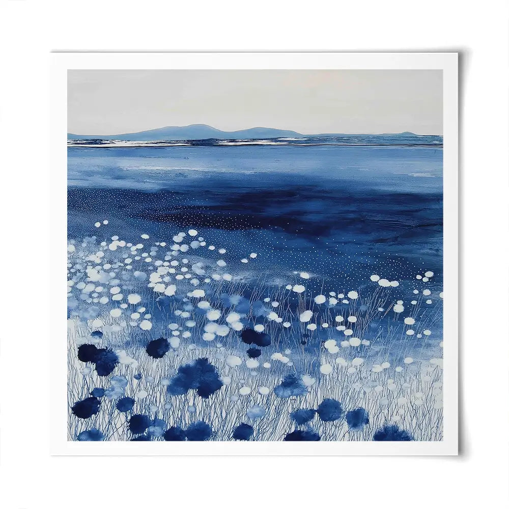 Wildflowers And Distant Mountains Square Art Print Wildflowers And Distant Mountains Square Art Print wall art product Chromatic Storm Studio