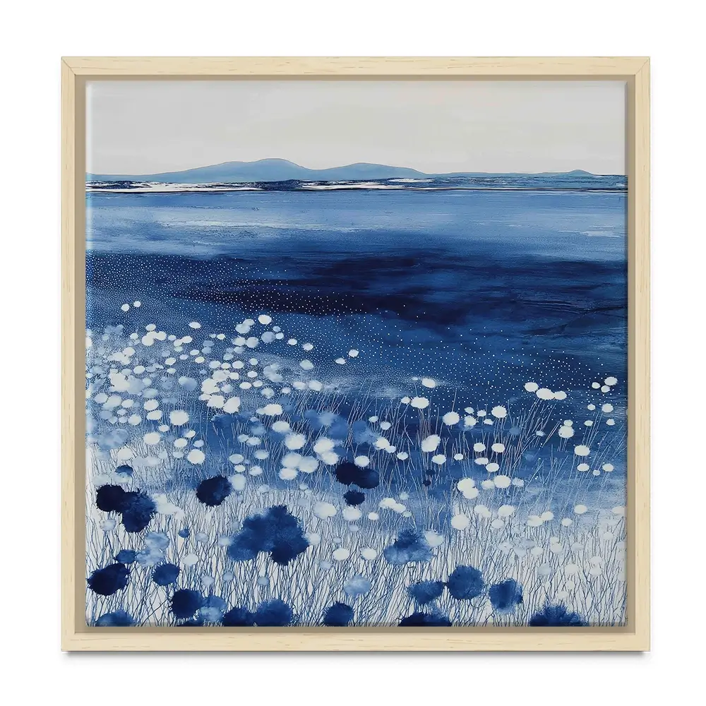 Wildflowers And Distant Mountains Square Canvas Print Wildflowers And Distant Mountains Square Canvas Print wall art product Chromatic Storm Studio