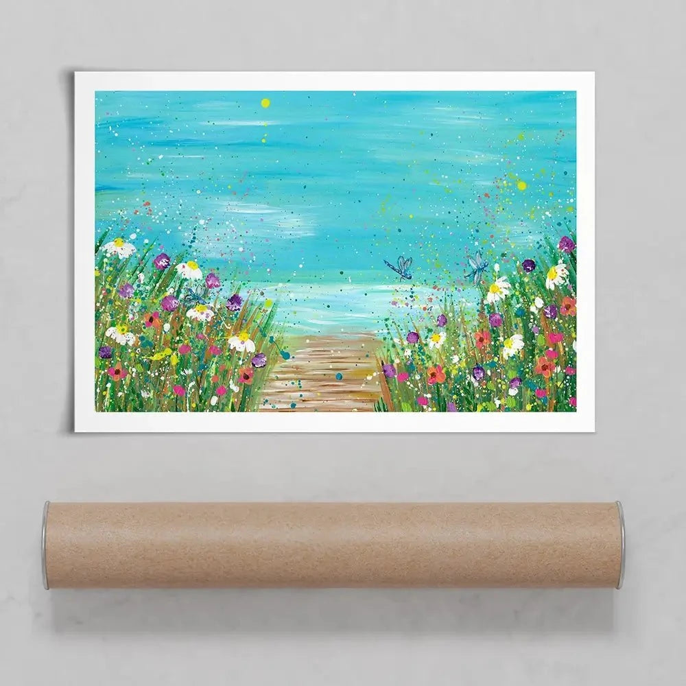 Wildflowers At The Beach Art Print Wildflowers At The Beach Art Print wall art product Emma LC Art