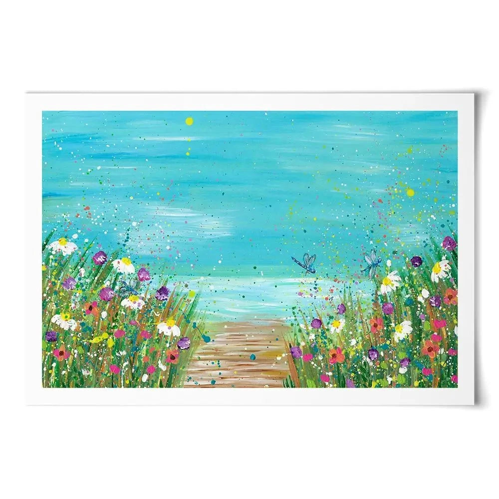 Wildflowers At The Beach Art Print Wildflowers At The Beach Art Print wall art product Emma LC Art